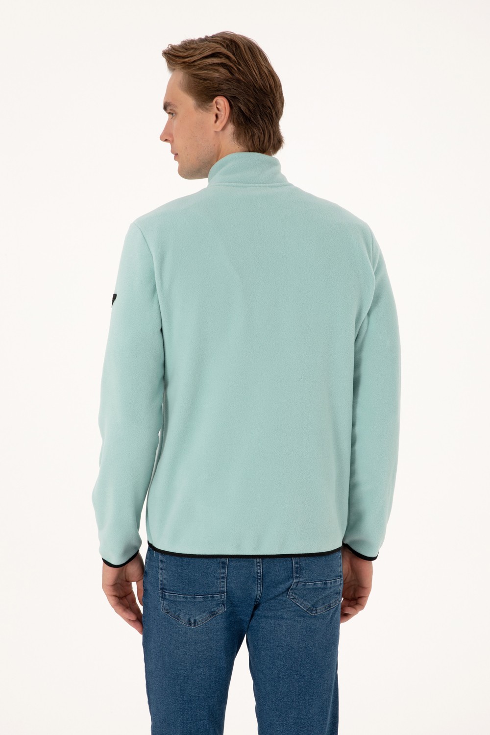 U.S. Polo Assn. Erkek Regular Fit Lacivert Polar Yarım Fermuarlı Basic Sweatshirt 50313777-VR033 görsel 5