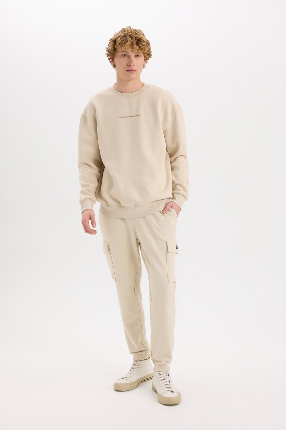 DeFacto Regular Fit Basic Kargo Cepli Lastikli Paça Jogger Eşofman Altı D5252AX25SP