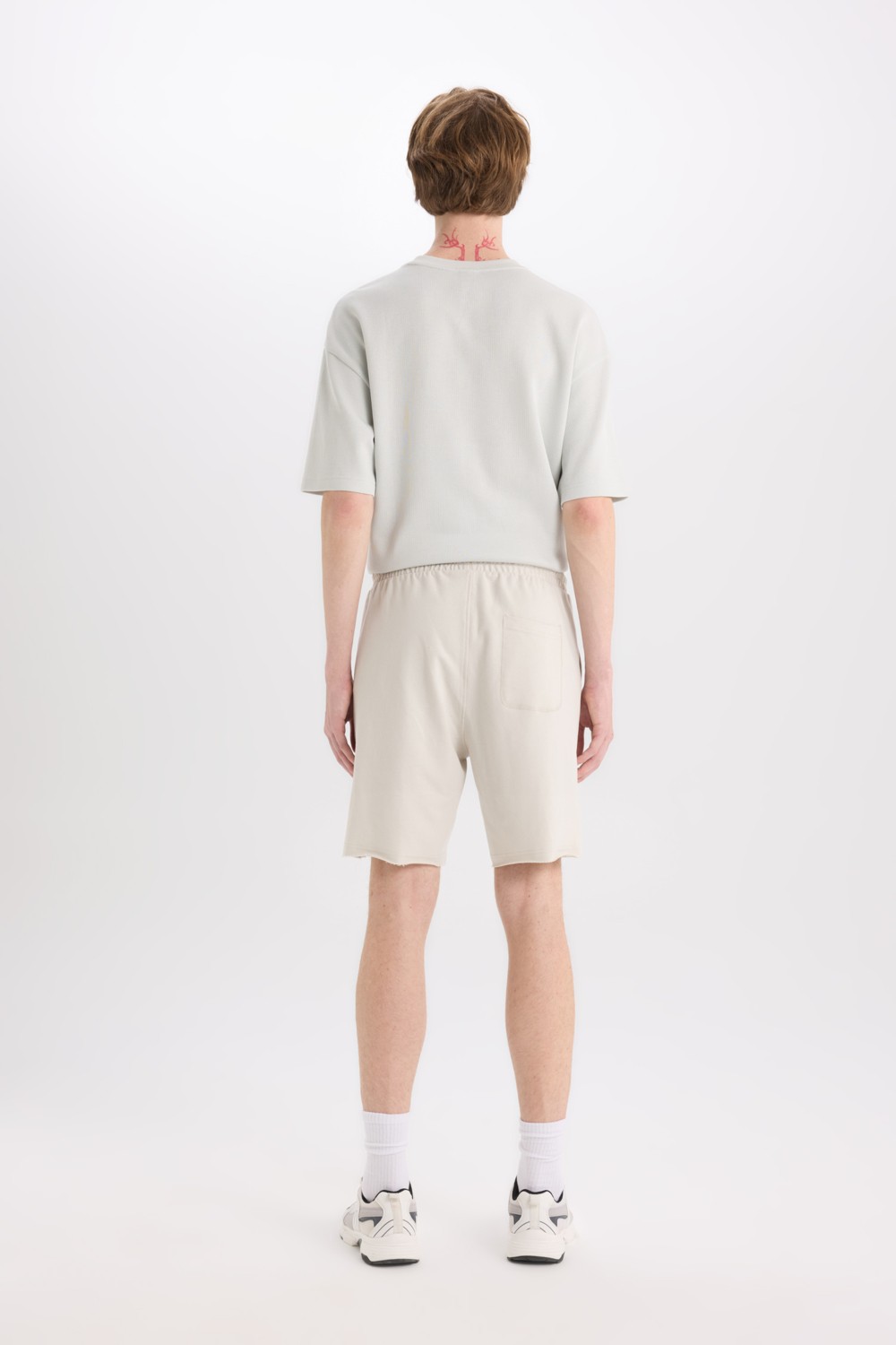 DeFacto %100 Pamuk Slim Fit Dar Paça Cepli Basic Şort B8673AX25SM görsel 7