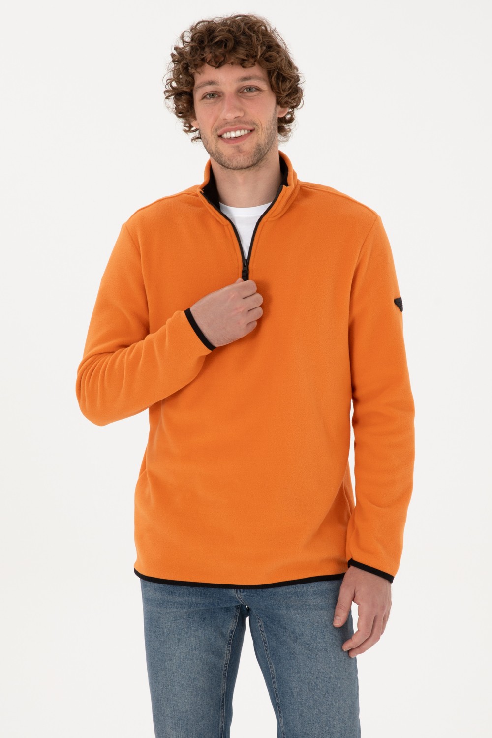U.S. Polo Assn. Erkek Regular Fit Lacivert Polar Yarım Fermuarlı Basic Sweatshirt 50313777-VR033