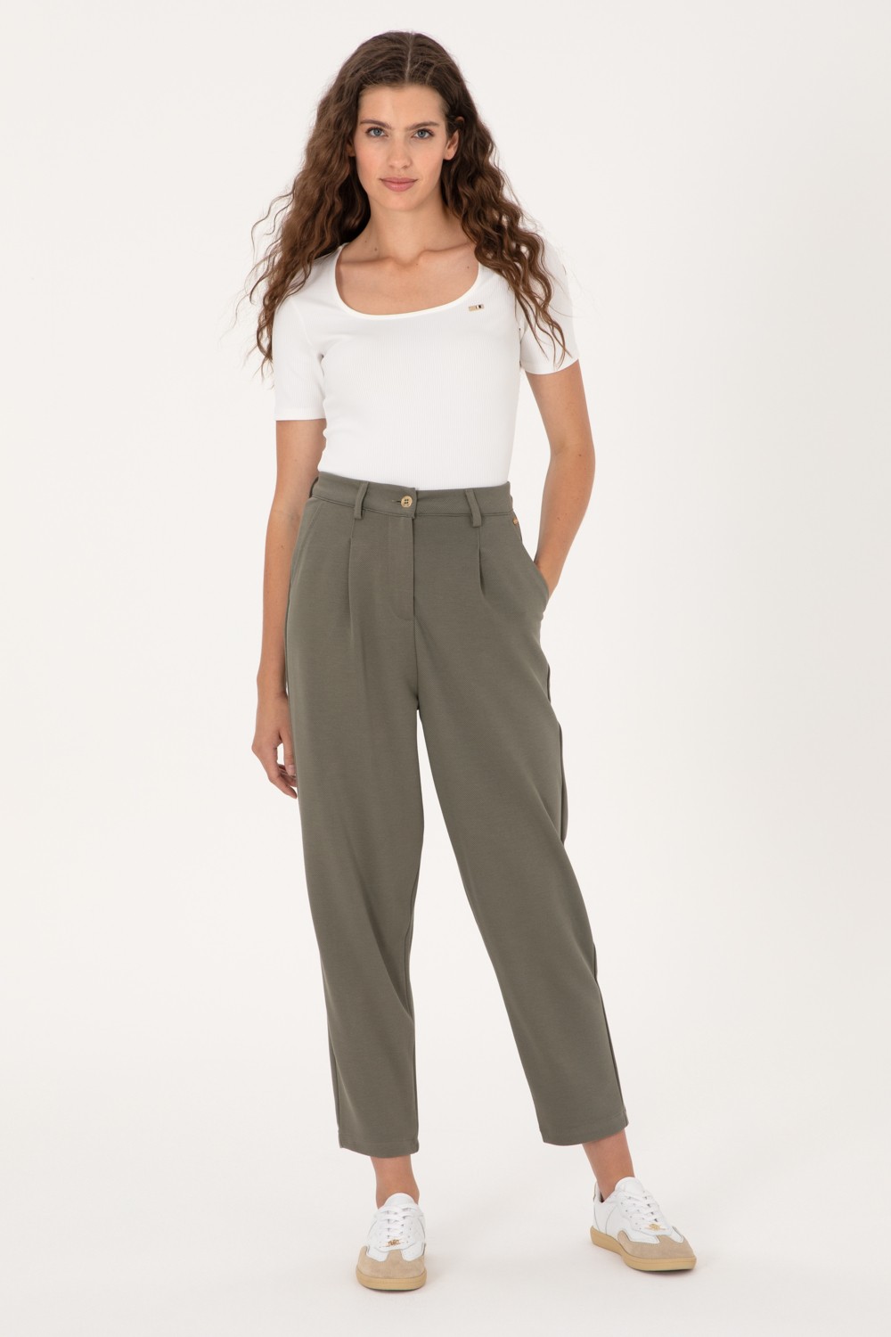 U.S. Polo Assn. Kadın Krem Örme Pantolon 50300650-VR071 görsel 7