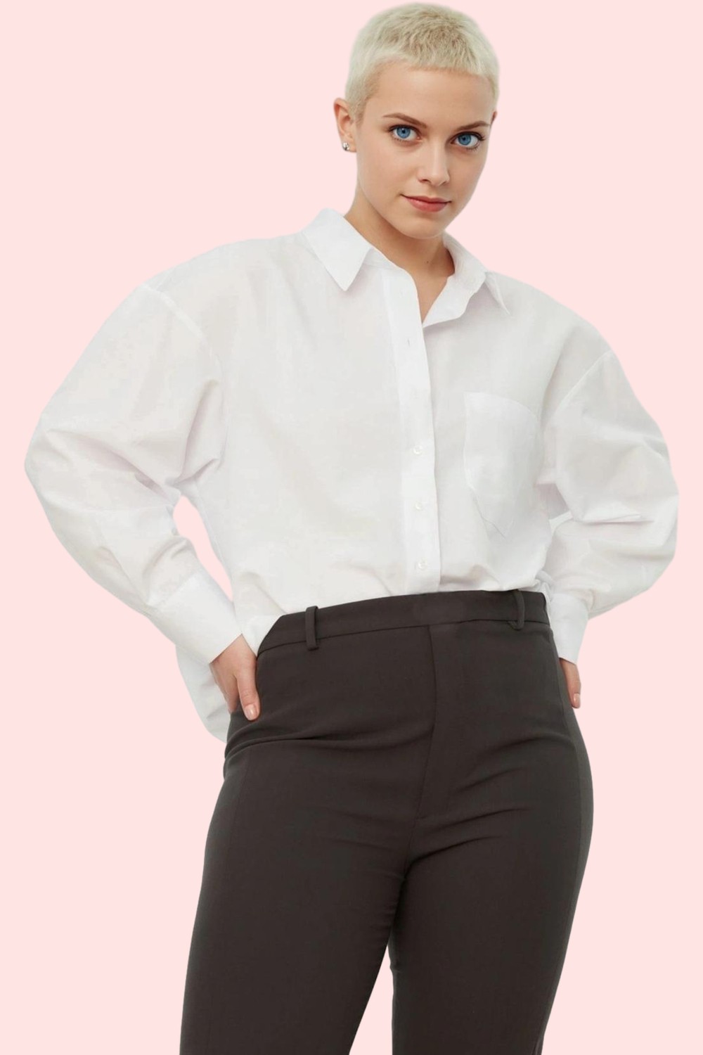 PayBuy Kadın Boyfriend Gömlek Düz Desen Regular Kalıp Günlük Kullanım Hafta Sonu Kaliteli Malzeme görsel 2
