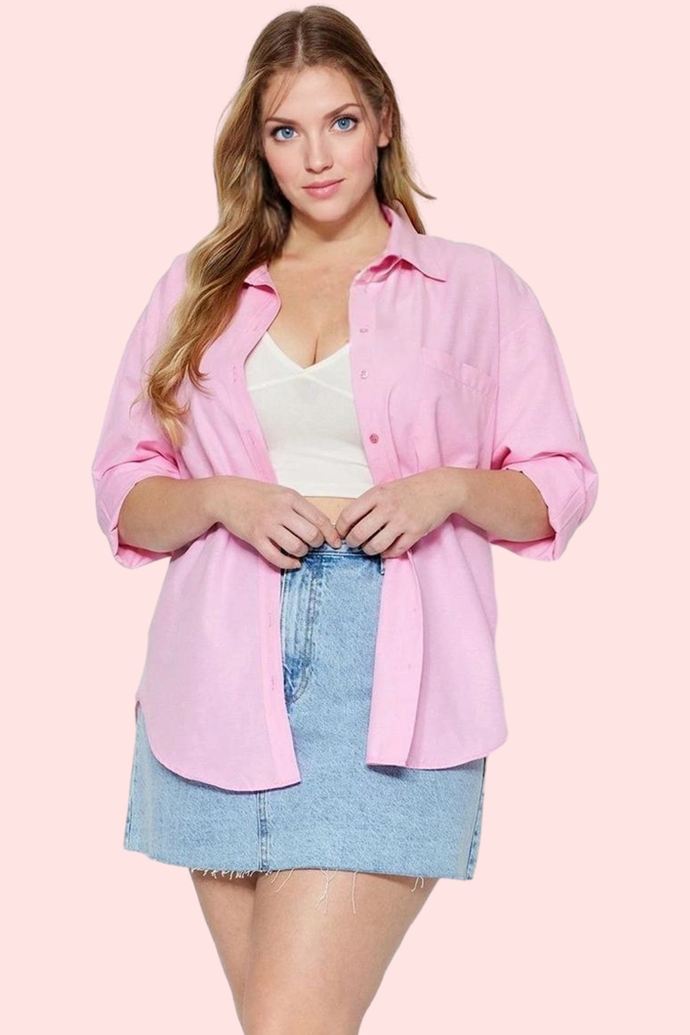 PayBuy Kadın Boyfriend Gömlek Düz Desen Regular Kalıp Günlük Kullanım Hafta Sonu Kaliteli Malzeme görsel 6