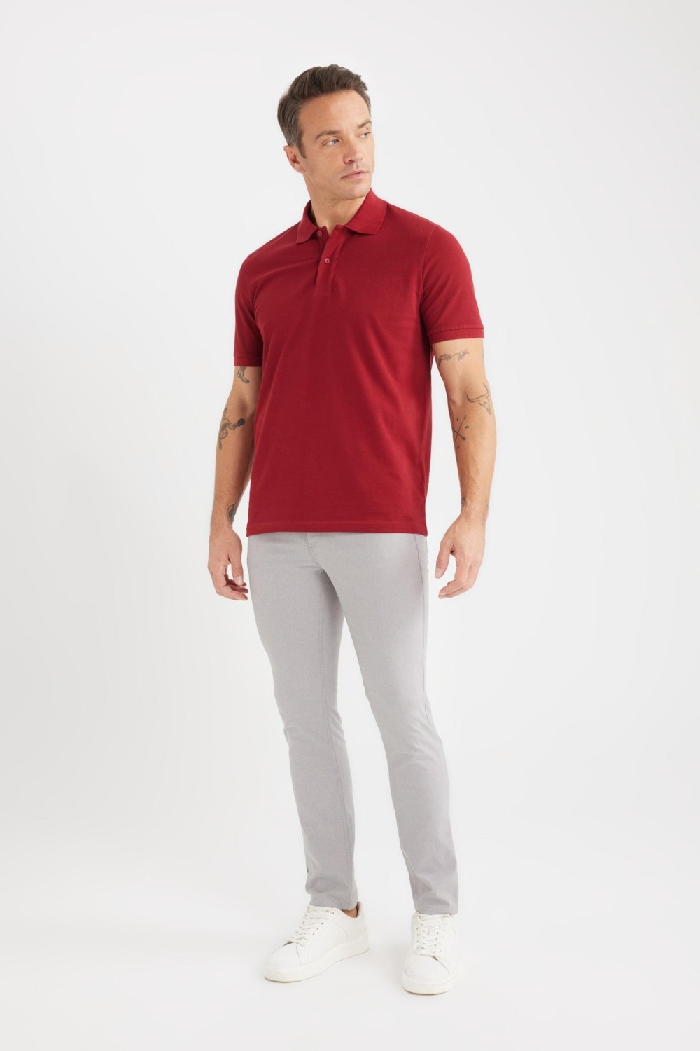 DeFacto Yazlık Chino Kanvas Dokulu Pantolon Slim Fit Dar Kesim Cepli Dar Paça T1055AZ25SP