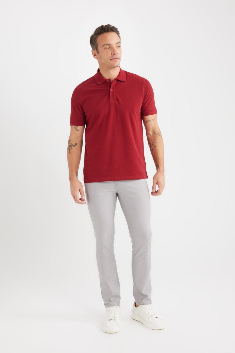 DeFacto Yazlık Chino Kanvas Dokulu Pantolon Slim Fit Dar Kesim Cepli Dar Paça T1055AZ25SP görsel 2