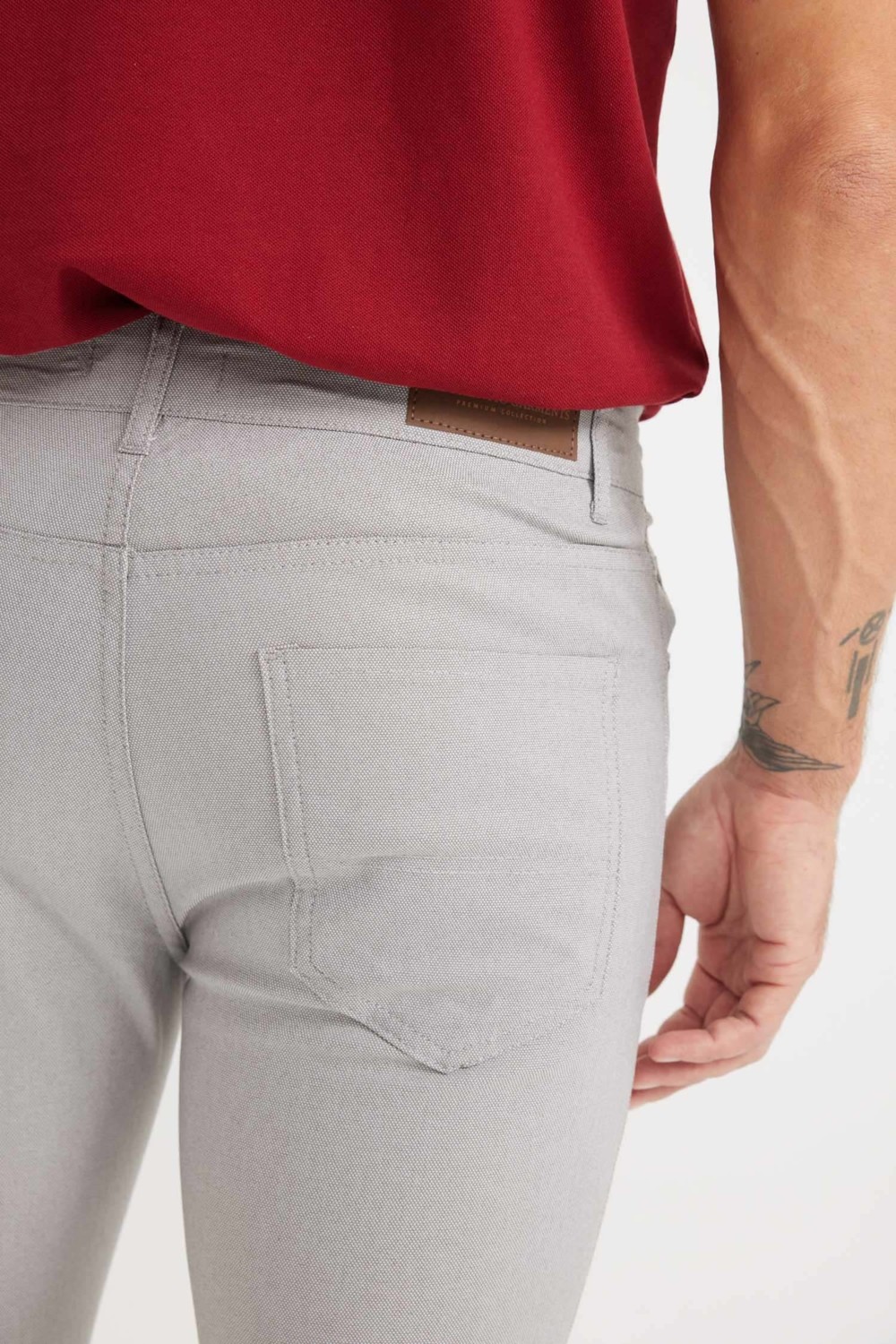 DeFacto Yazlık Chino Kanvas Dokulu Pantolon Slim Fit Dar Kesim Cepli Dar Paça T1055AZ25SP görsel 6
