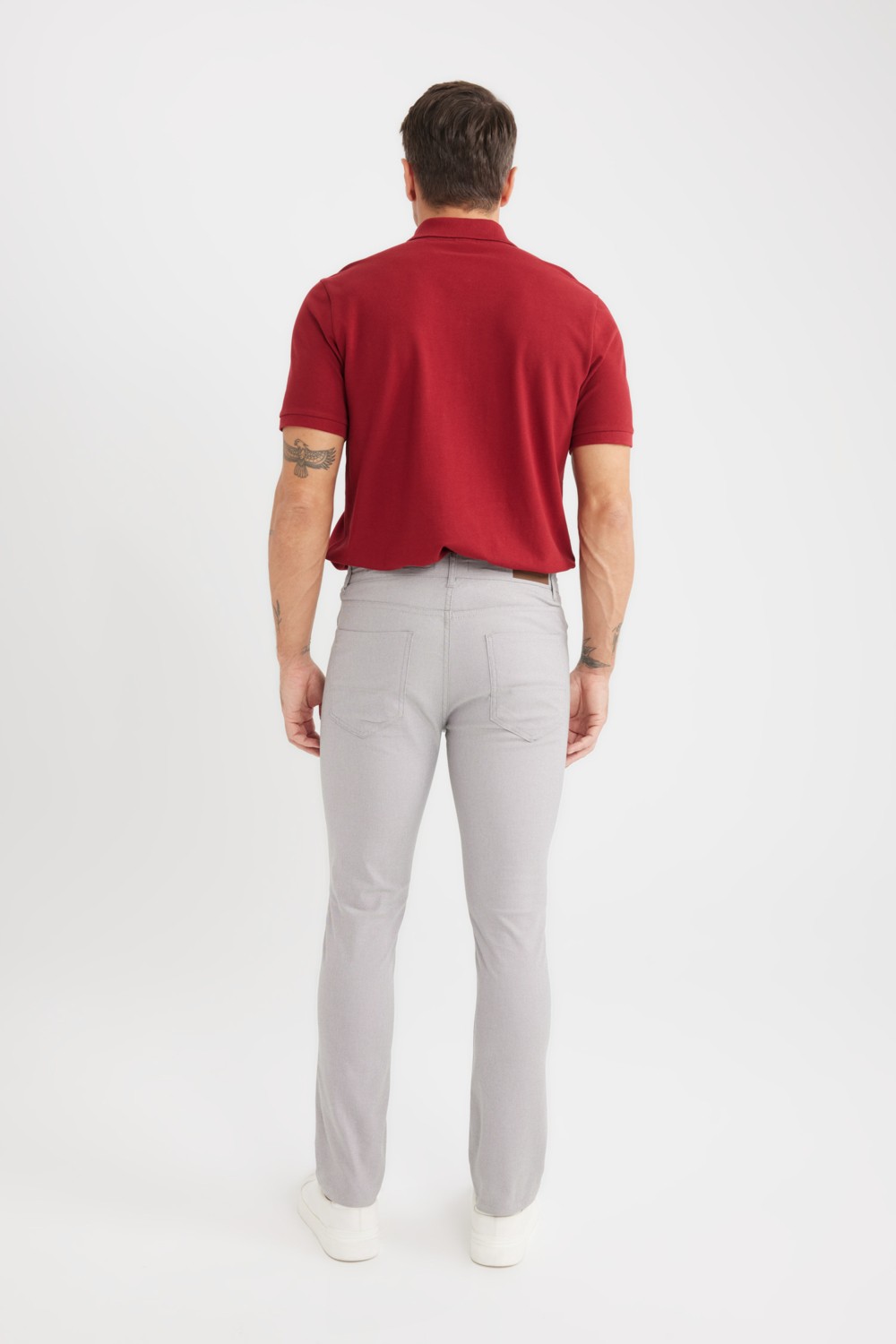 DeFacto Yazlık Chino Kanvas Dokulu Pantolon Slim Fit Dar Kesim Cepli Dar Paça T1055AZ25SP görsel 7