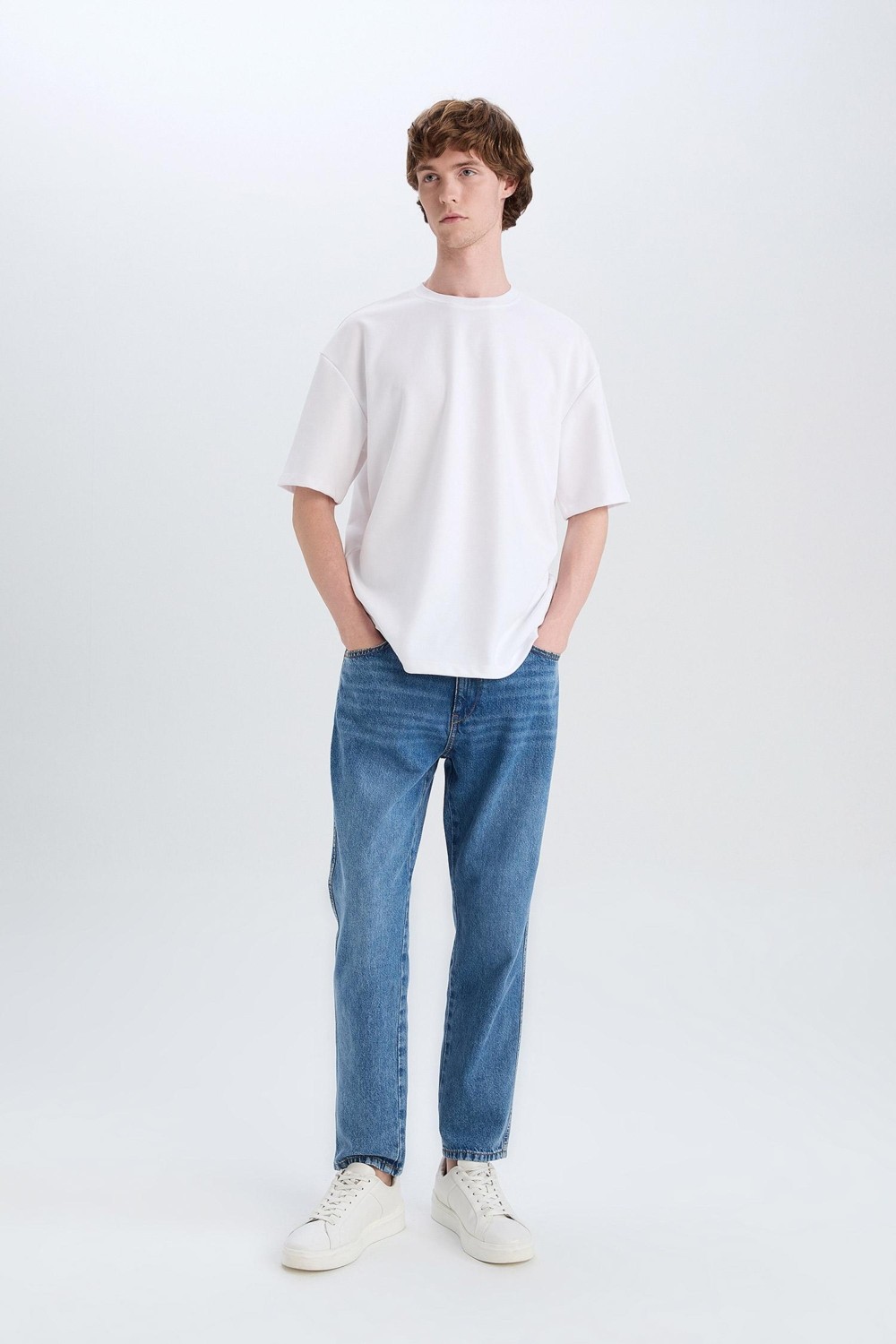 DeFacto Slim Fit Normal Bel Dar Paça Jean Pantolon D8602AX25SP görsel 2