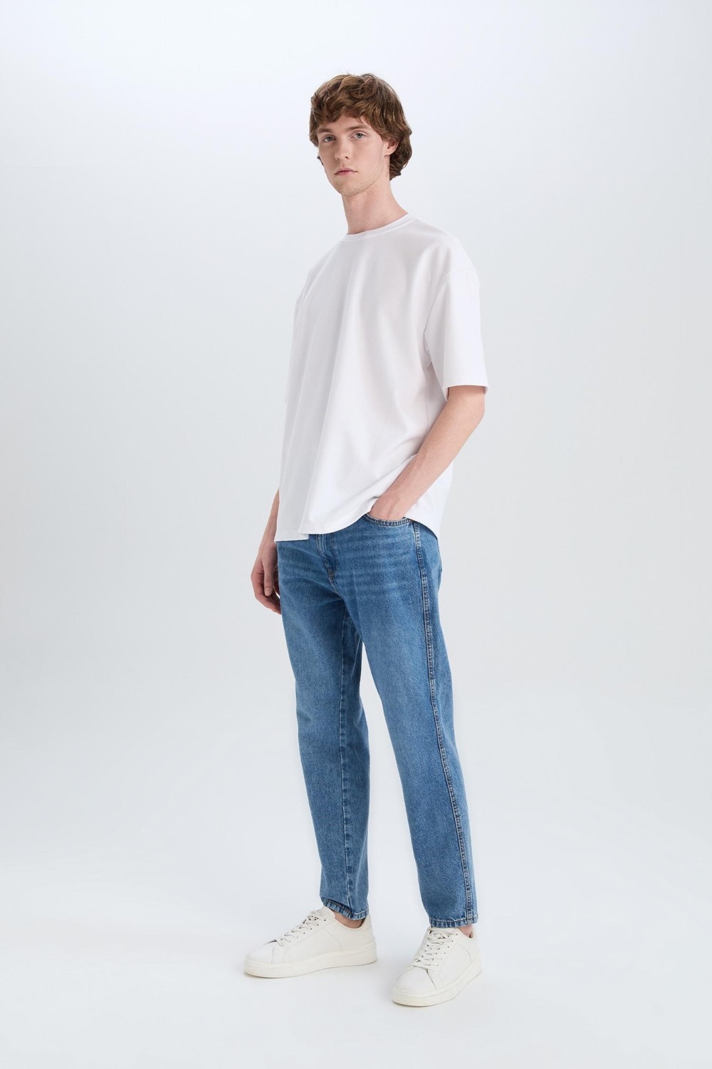 DeFacto Slim Fit Normal Bel Dar Paça Jean Pantolon D8602AX25SP görsel 3