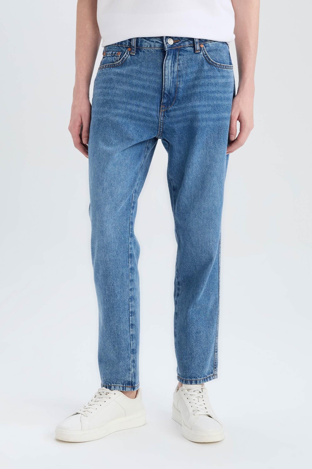 DeFacto Slim Fit Normal Bel Dar Paça Jean Pantolon D8602AX25SP görsel 5
