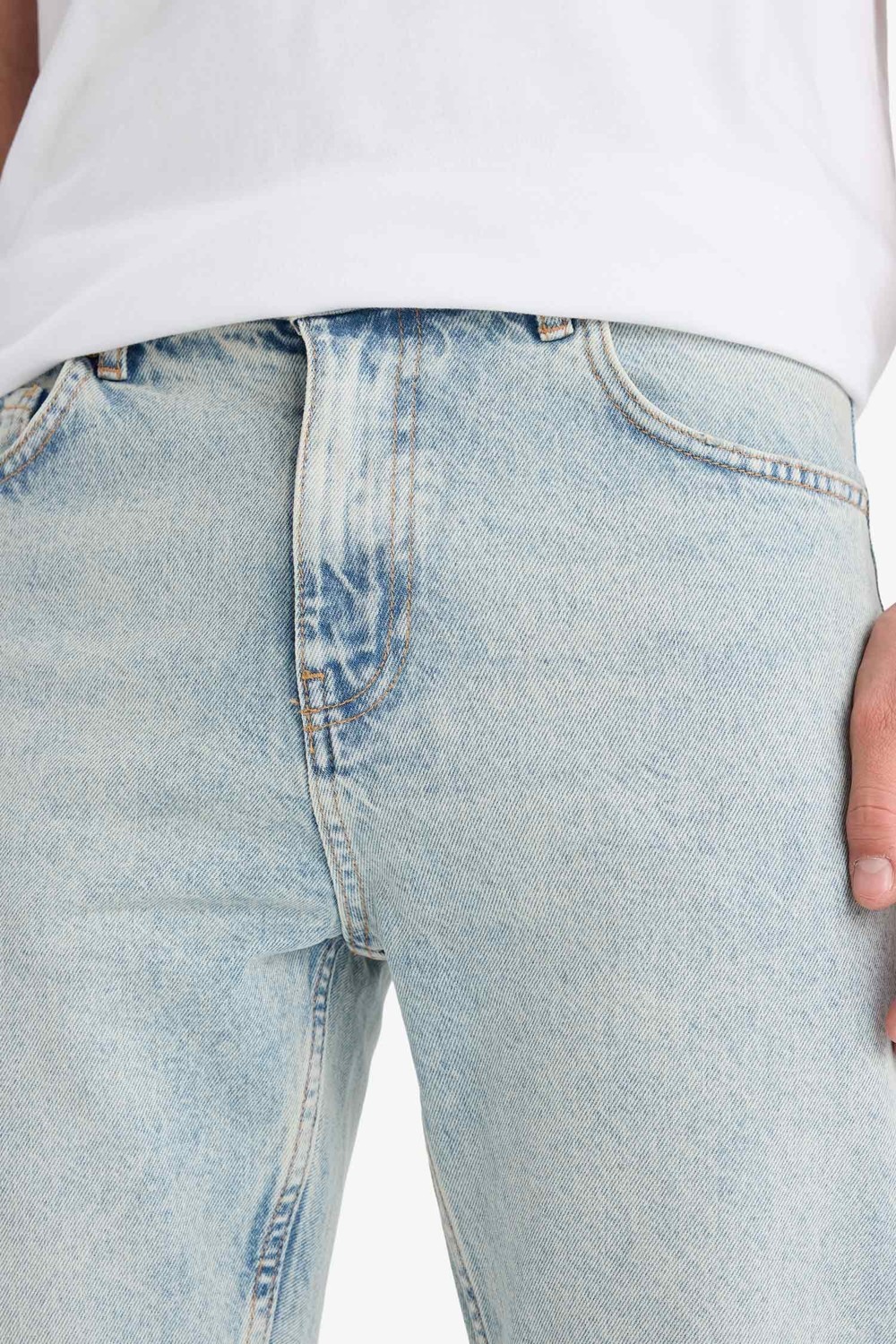 DeFacto Slim Fit Normal Bel Dar Paça Jean Pantolon F3903AX25SM görsel 5