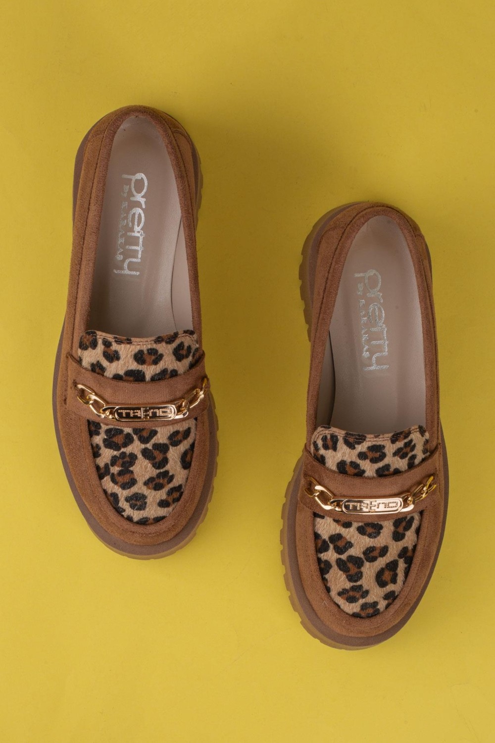 Trend Adımlar Taba Kadın Nubuk Leopar Casual Ayakkabı görsel 5