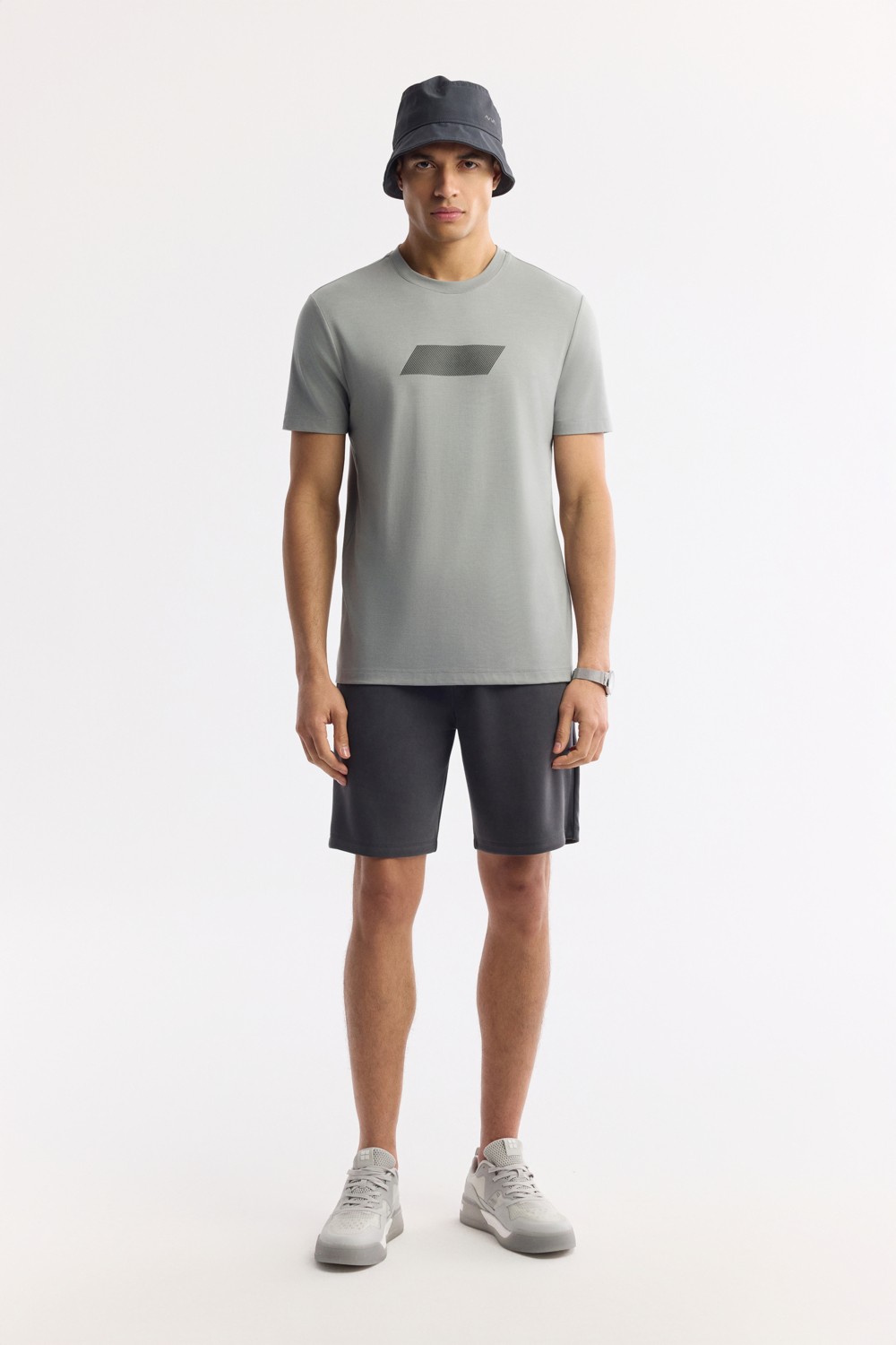 AVVA Erkek Gri Bisiklet Yaka Baskılı Rayon Soft Touch Regular Fit T-Shirt A51Y1031 görsel 7