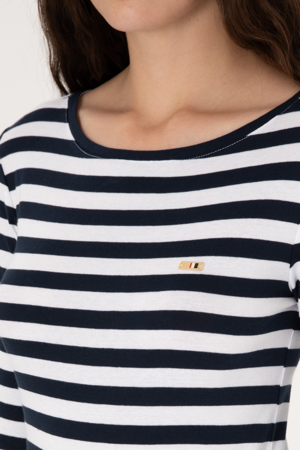 U.S. Polo Assn. Kadın Siyah Çizgili Bisiklet Yaka Sweatshırt 50314203-VR046 görsel 7