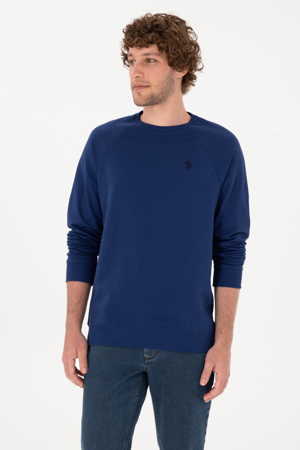 U.S. Polo Assn. Erkek Regular Fit Bisiklet Yaka Siyah İnce Basic Sweatshirt 50313752-VR046 görsel 8