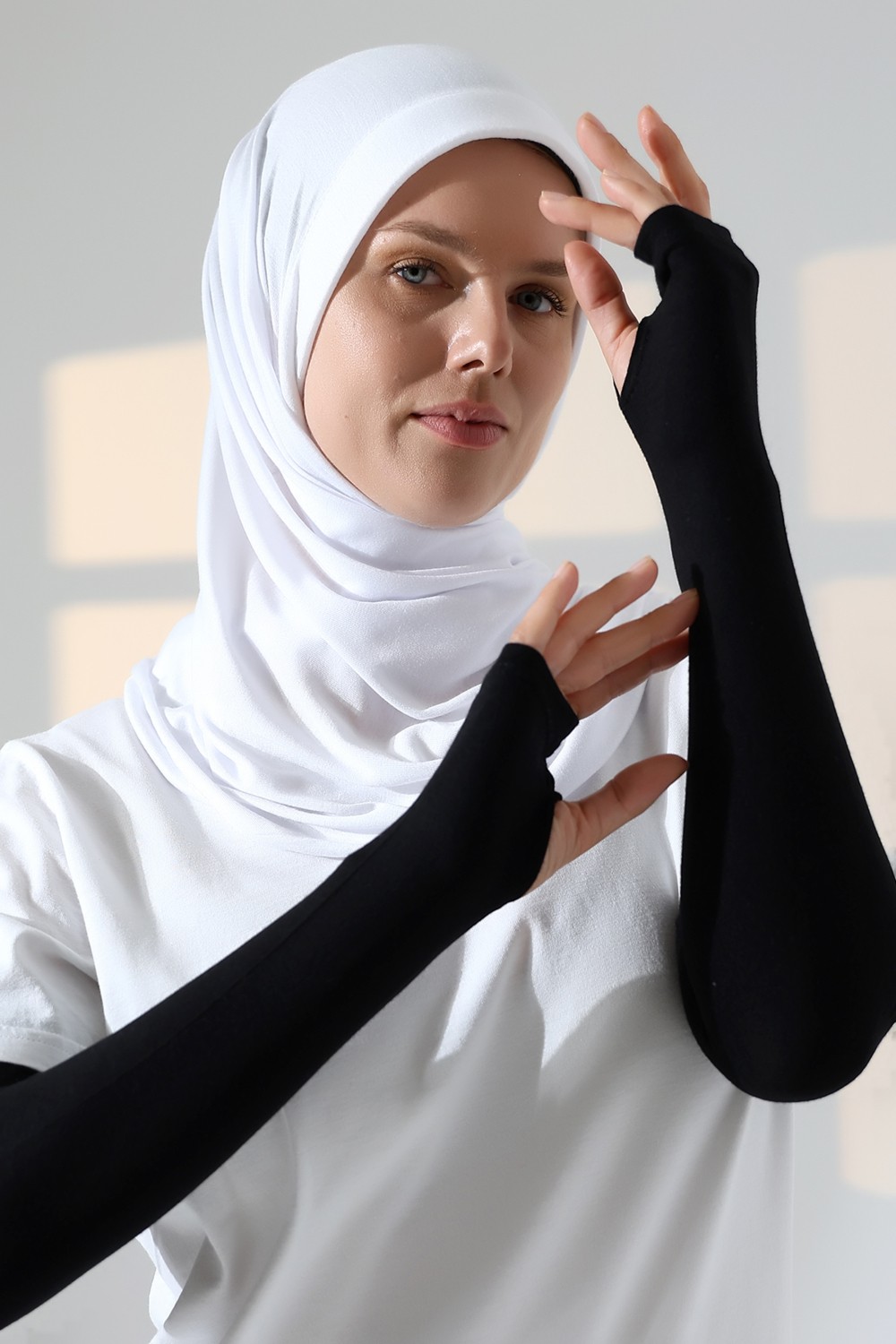 İhvan Online Parmak Geçmeli Kadın Penye Tesettür Kolluk - Siyah görsel 4