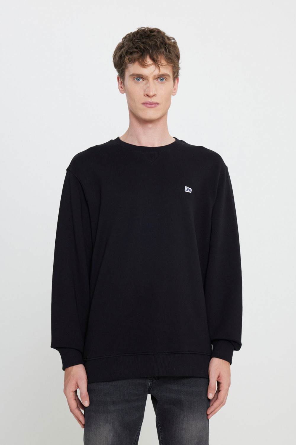 Lee Bisiklet Yaka Sweatshirt Siyah Erkek Sweatshirt