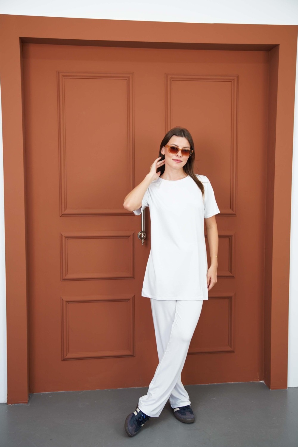 Penye Bizden Tunik & Pantolon Takım-Beyaz görsel 6