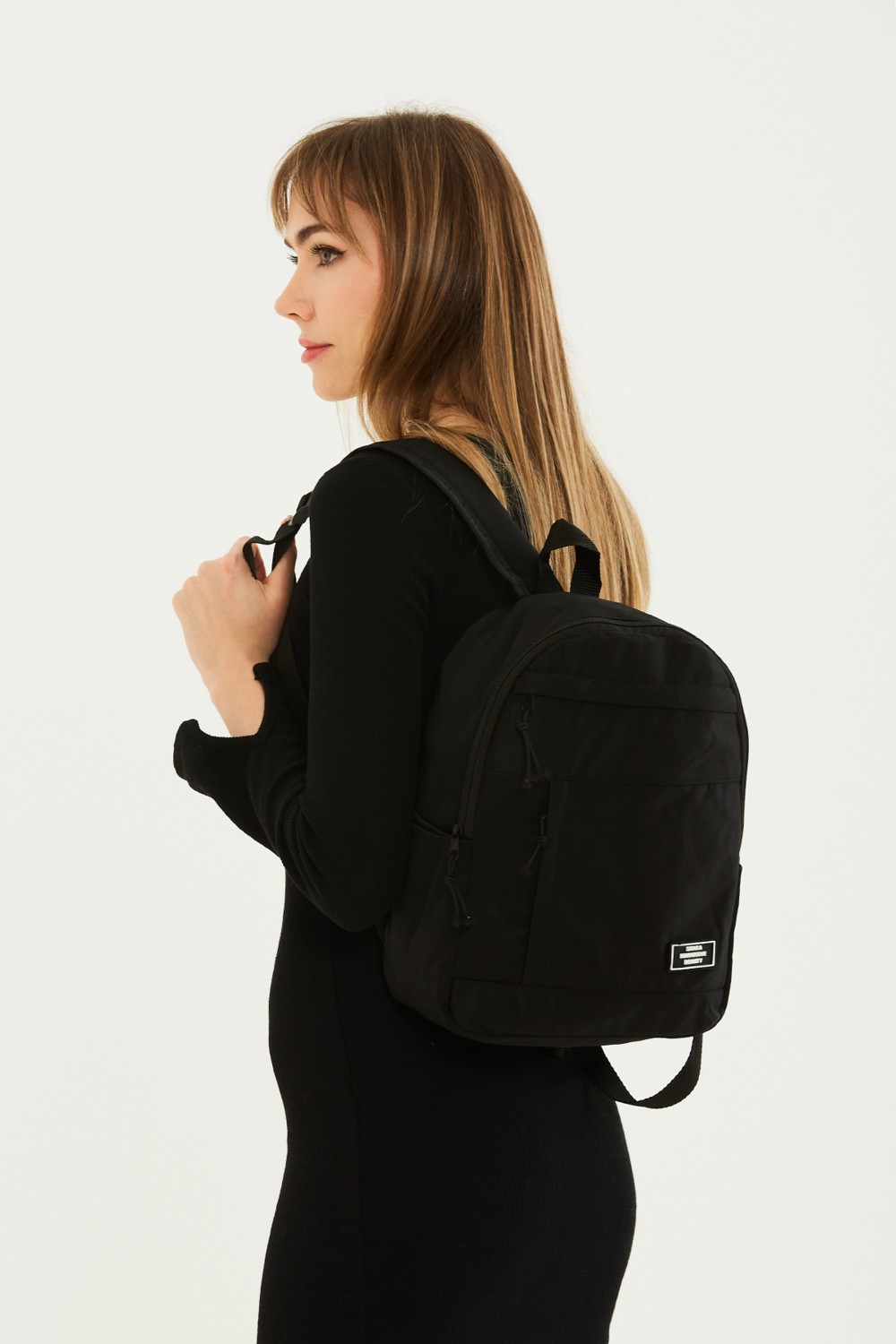 SHAKA Siyah U1 Kanvas Kumaş, Fermuarlı, 5 Bölmeli ,Unisex Okul, Spor Ve Günlük Sırt Çantası