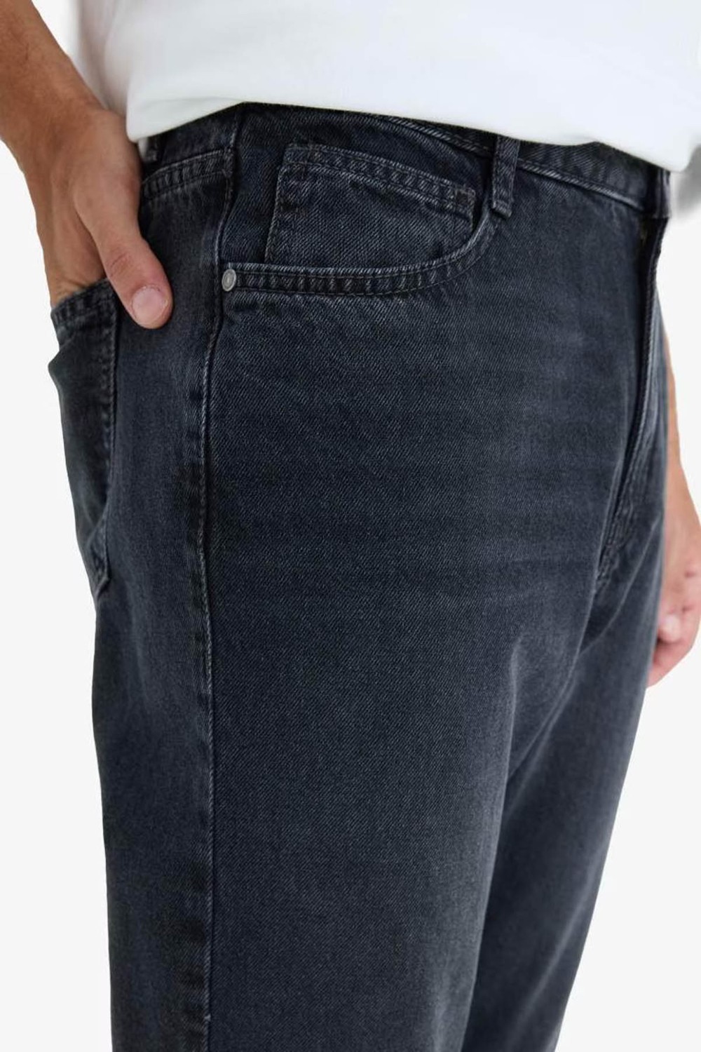 DeFacto Slim Fit Normal Bel Dar Paça Jean Pantolon D8587AX25AU görsel 5