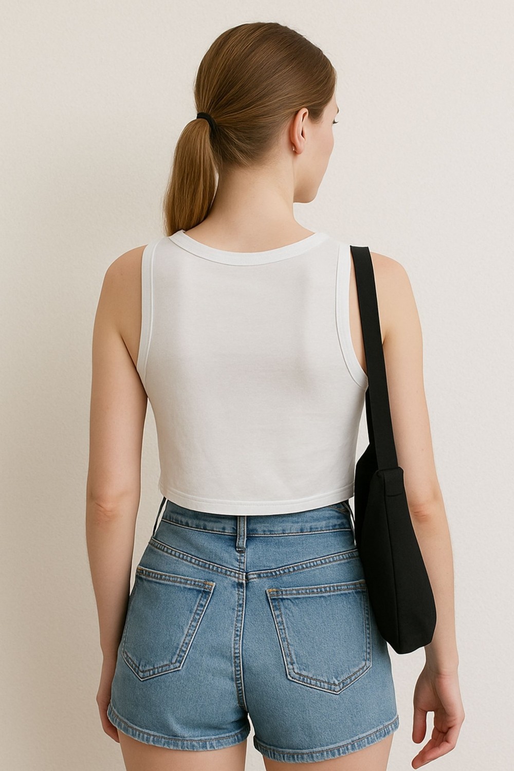 Kübra tekstil Lupinn Moda Kadın Columbia Yazılı Beyaz Crop Atlet, Spor & Günlük Tarz Için Kolsuz Üst görsel 4