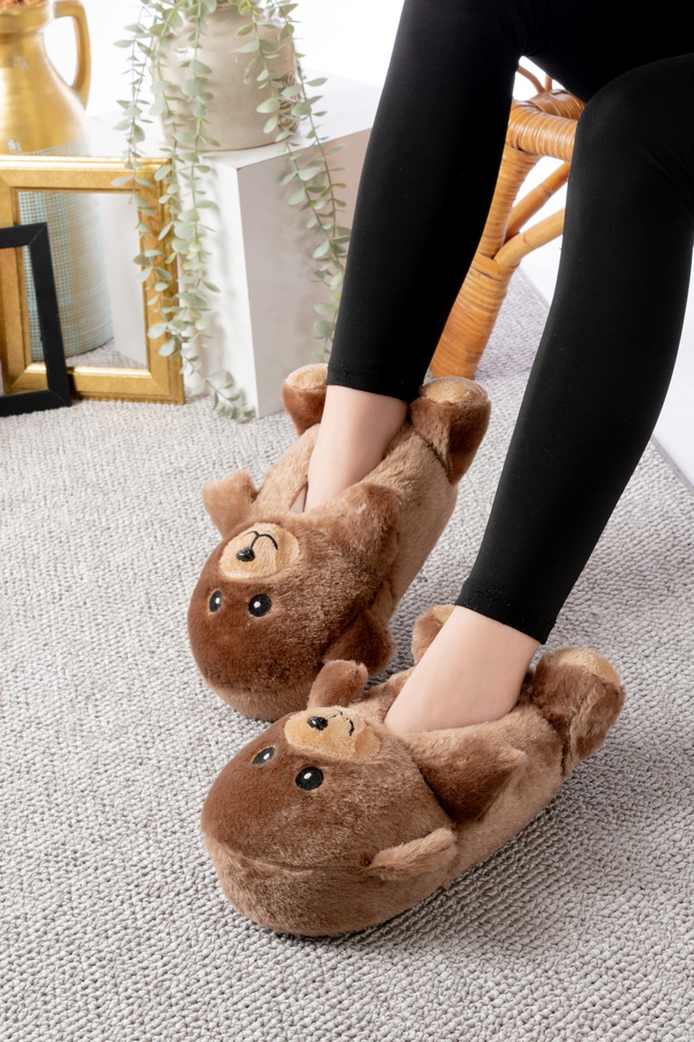 Slipcat Ayıcık Figürlü Peluş Panduf Ev Pandufu Unisex görsel 3