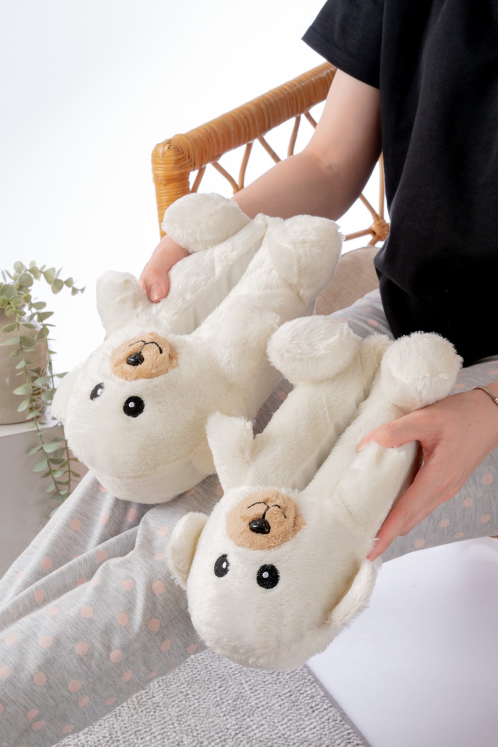 Slipcat Ayıcık Figürlü Peluş Panduf Ev Pandufu Unisex görsel 5