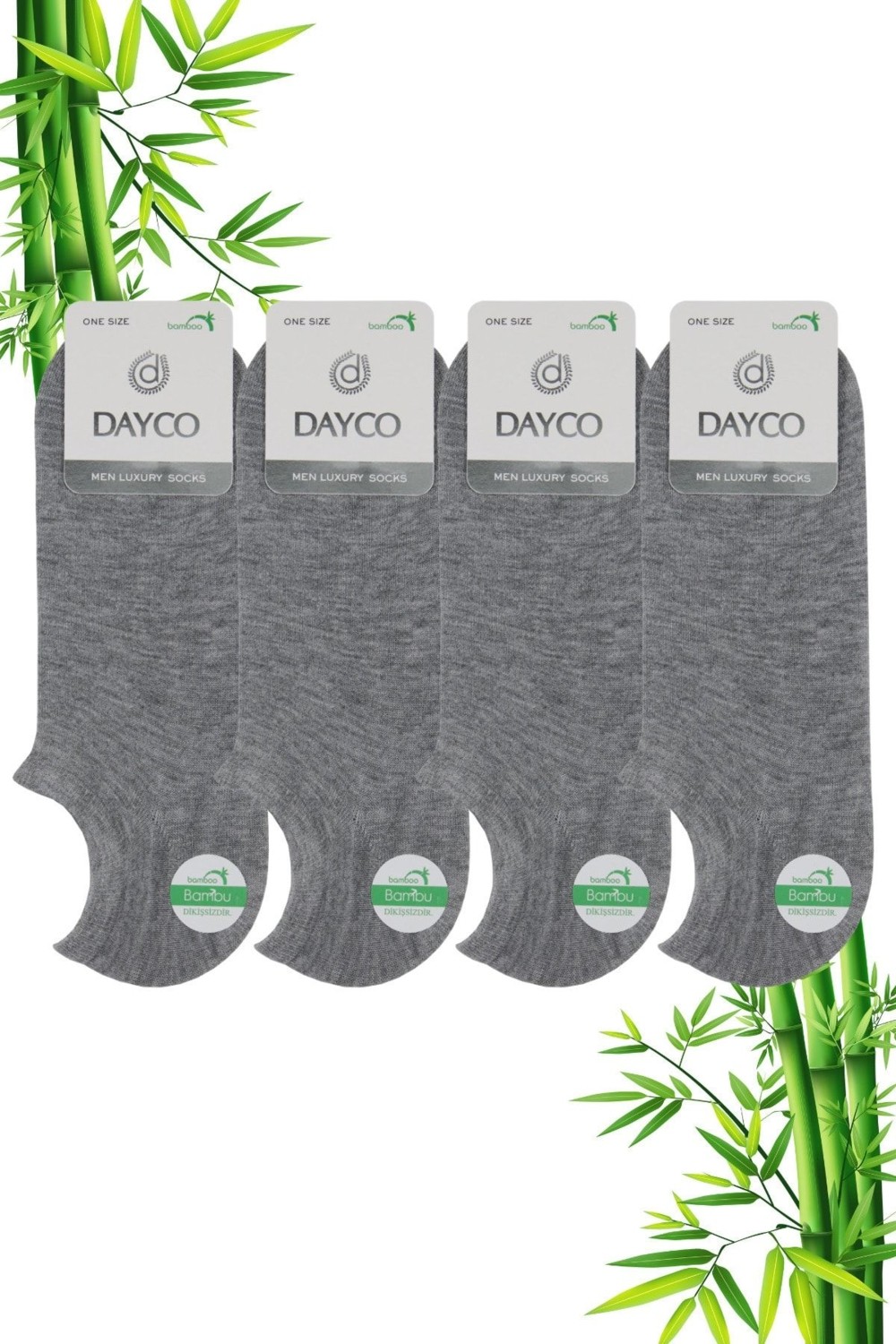 Dayco Premium Bambu Sneakers Görünmez Spor Çorap 4'lü Siyah Dikişsiz ve Organik Liflerden Üretilmiş görsel 8