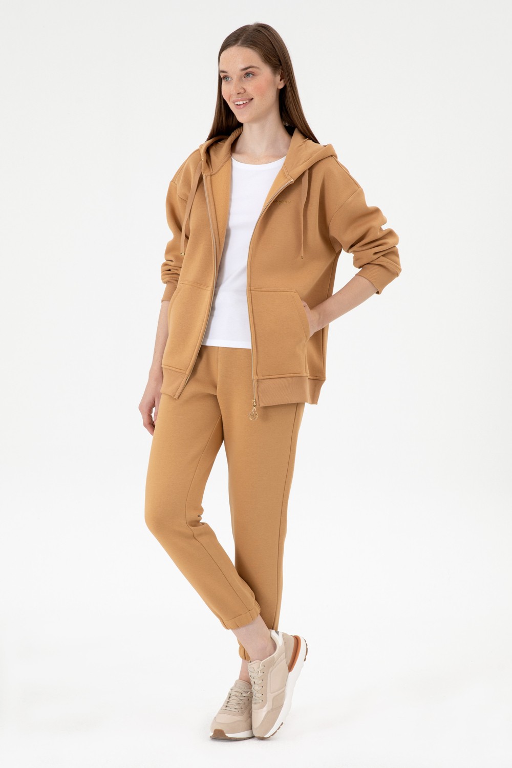 U.S. Polo Assn. Kadın Kahverengi Şardonlu Jogger Eşofman Altı 50313581-VR029 görsel 7