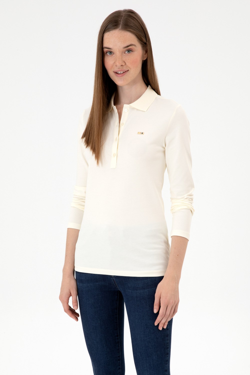 U.S. Polo Assn. Kadın Siyah Basic Polo Yaka Sweatshırt 50313593-VR046