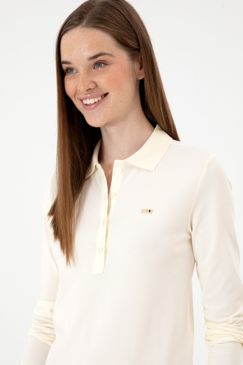 U.S. Polo Assn. Kadın Siyah Basic Polo Yaka Sweatshırt 50313593-VR046 görsel 2