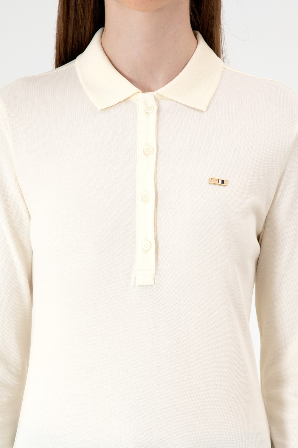 U.S. Polo Assn. Kadın Siyah Basic Polo Yaka Sweatshırt 50313593-VR046 görsel 7