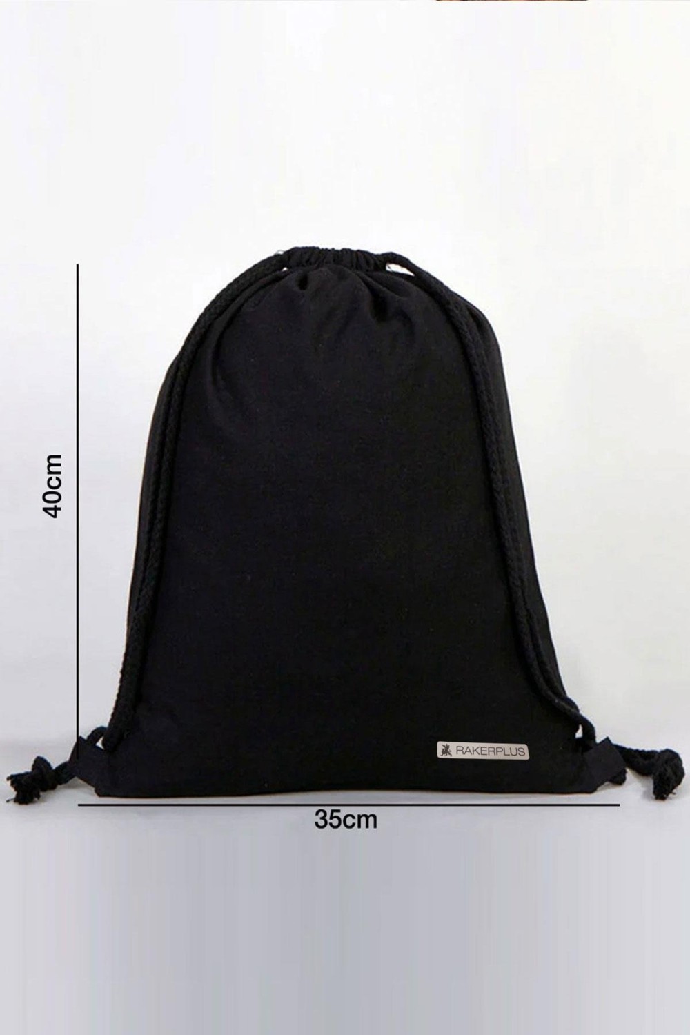 Rakerplus Siyah 35X40 cm Unisex Ham Bez Büzgülü Sırt Ayakkabı Çantası görsel 4