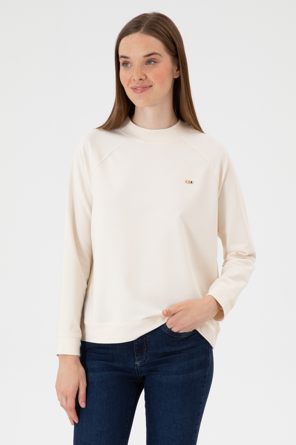 U.S. Polo Assn. Kadın Yeşil Regular Bisiklet Yaka Basic Sweatshırt 50313610-VR054