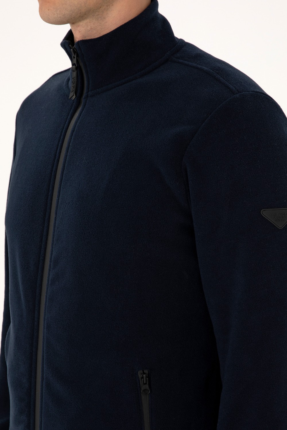 U.S. Polo Assn. Erkek Regular Fit Gri Polar Örme Hırka 50313779-VR024 görsel 7