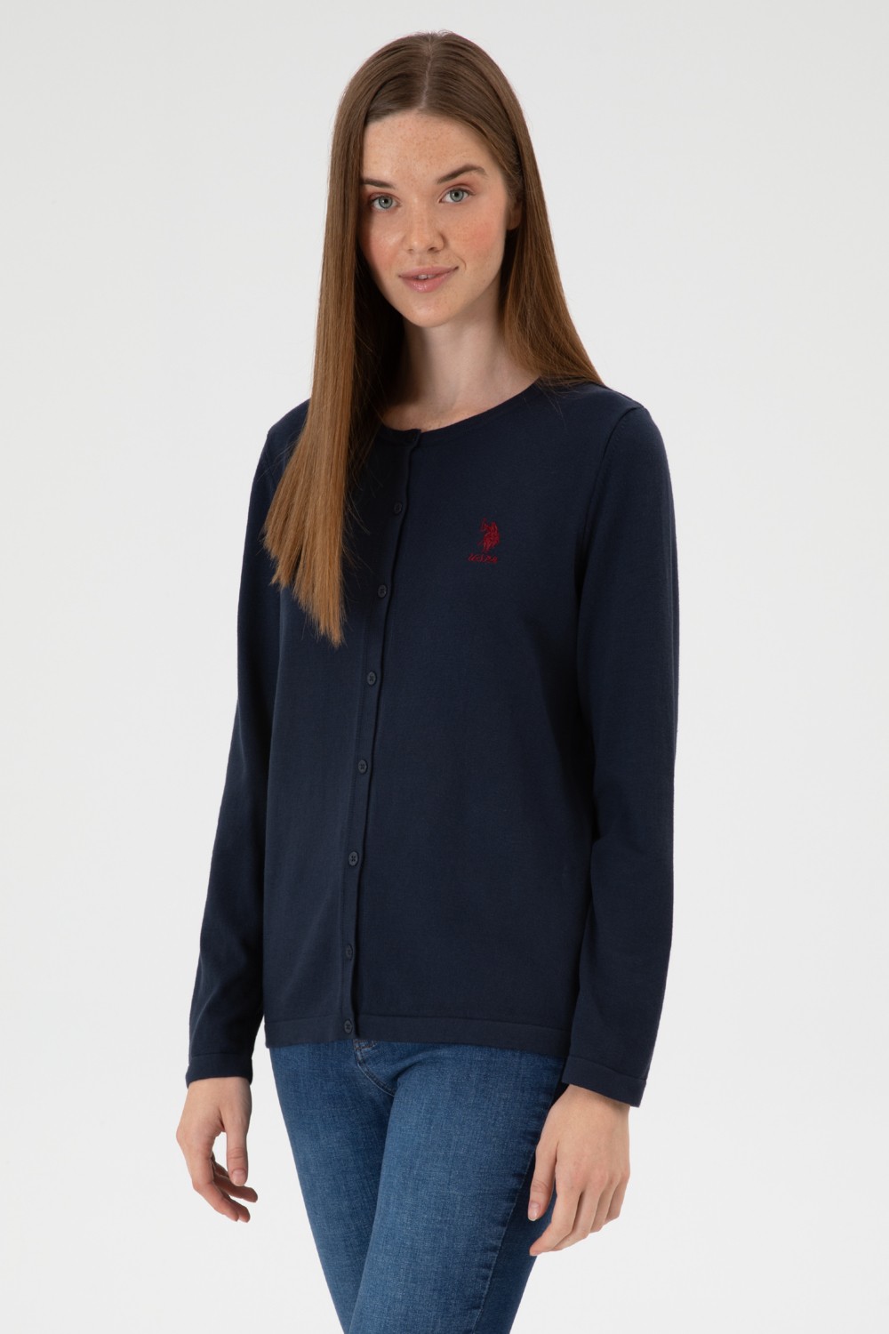 U.S. Polo Assn. Kadın Siyah Basic Triko Hırka 50313624-VR046 görsel 3