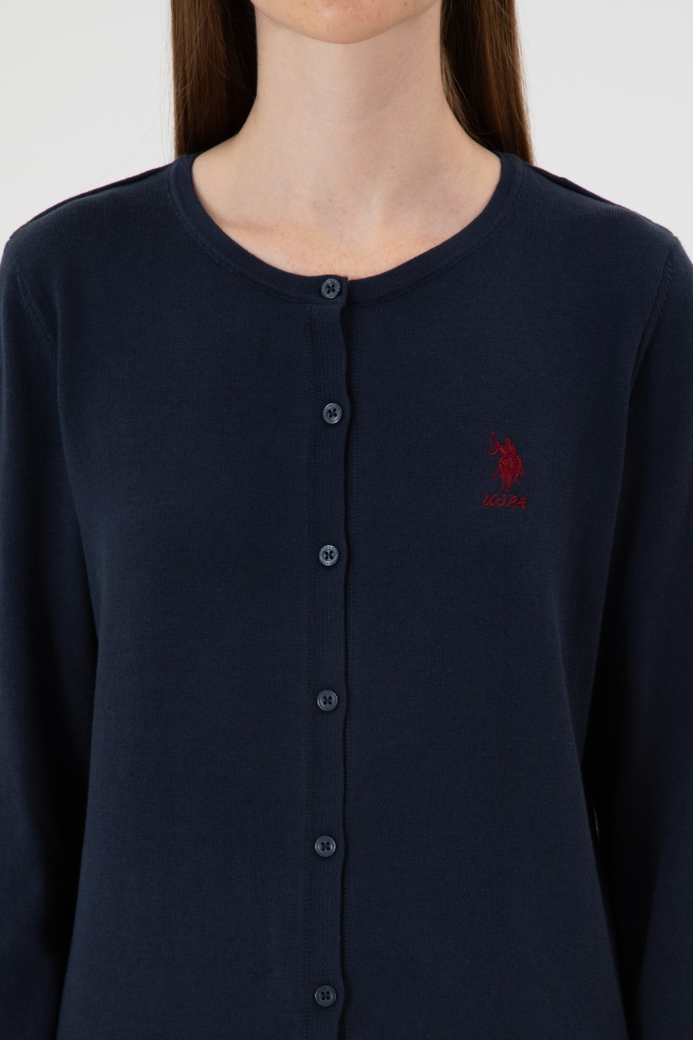 U.S. Polo Assn. Kadın Siyah Basic Triko Hırka 50313624-VR046 görsel 6