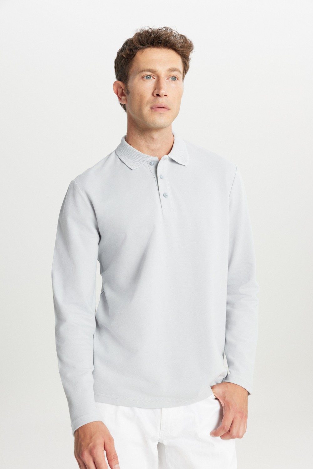 Altınyıldız Classics %100 Pamuk Standart Fit Normal Kesim Polo Yaka Sweatshirt