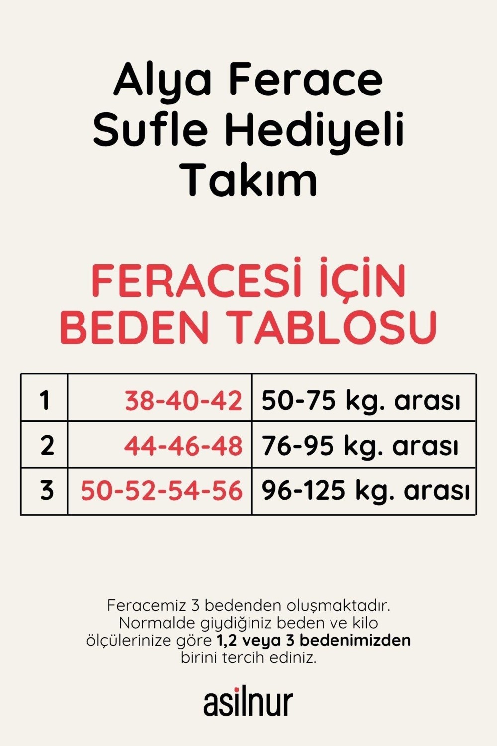 Asilnur Alya Ferace Sufle Hediyeli Takım Haki görsel 2