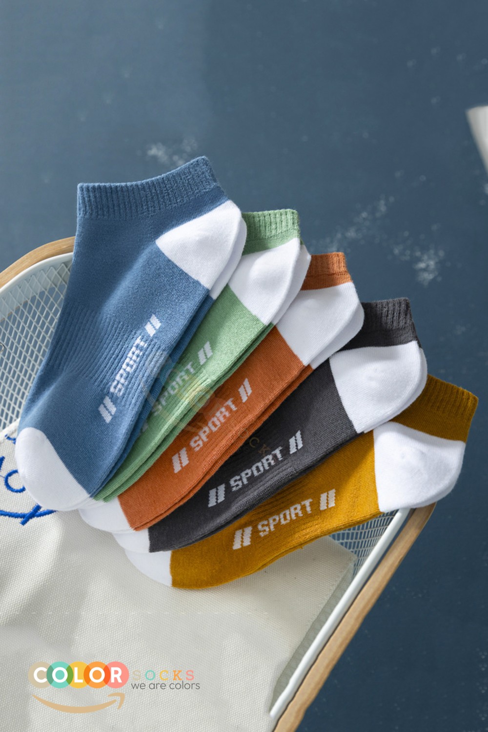 Color Socks 8 Çift Erkek Sport Patik Çorap Seti görsel 2