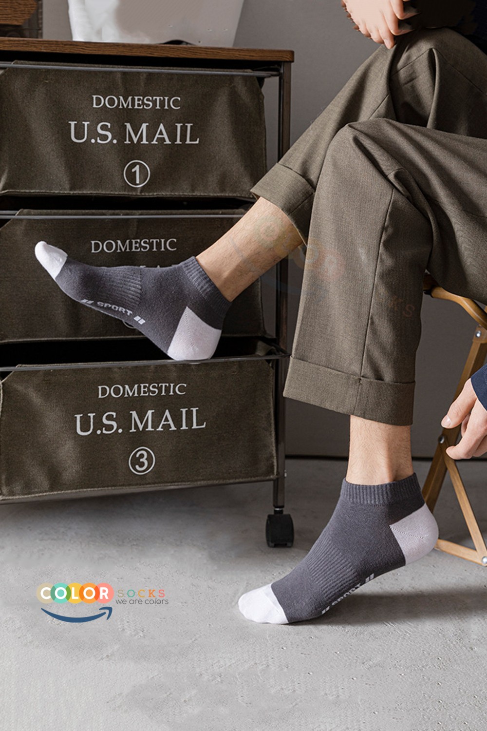 Color Socks 8 Çift Erkek Sport Patik Çorap Seti görsel 3