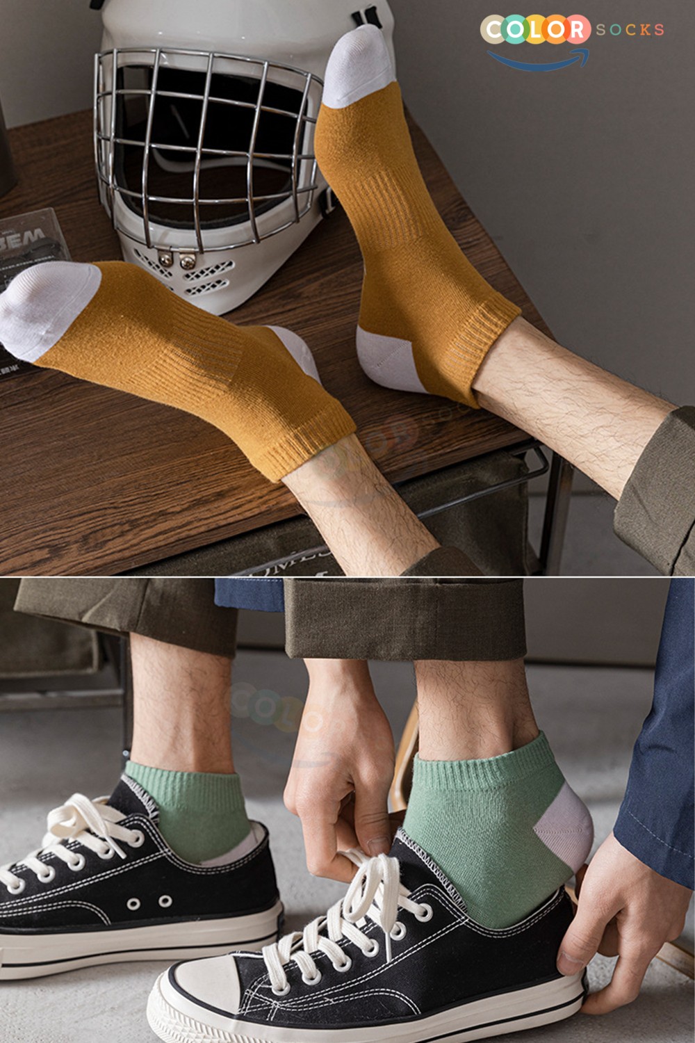 Color Socks 8 Çift Erkek Sport Patik Çorap Seti görsel 4