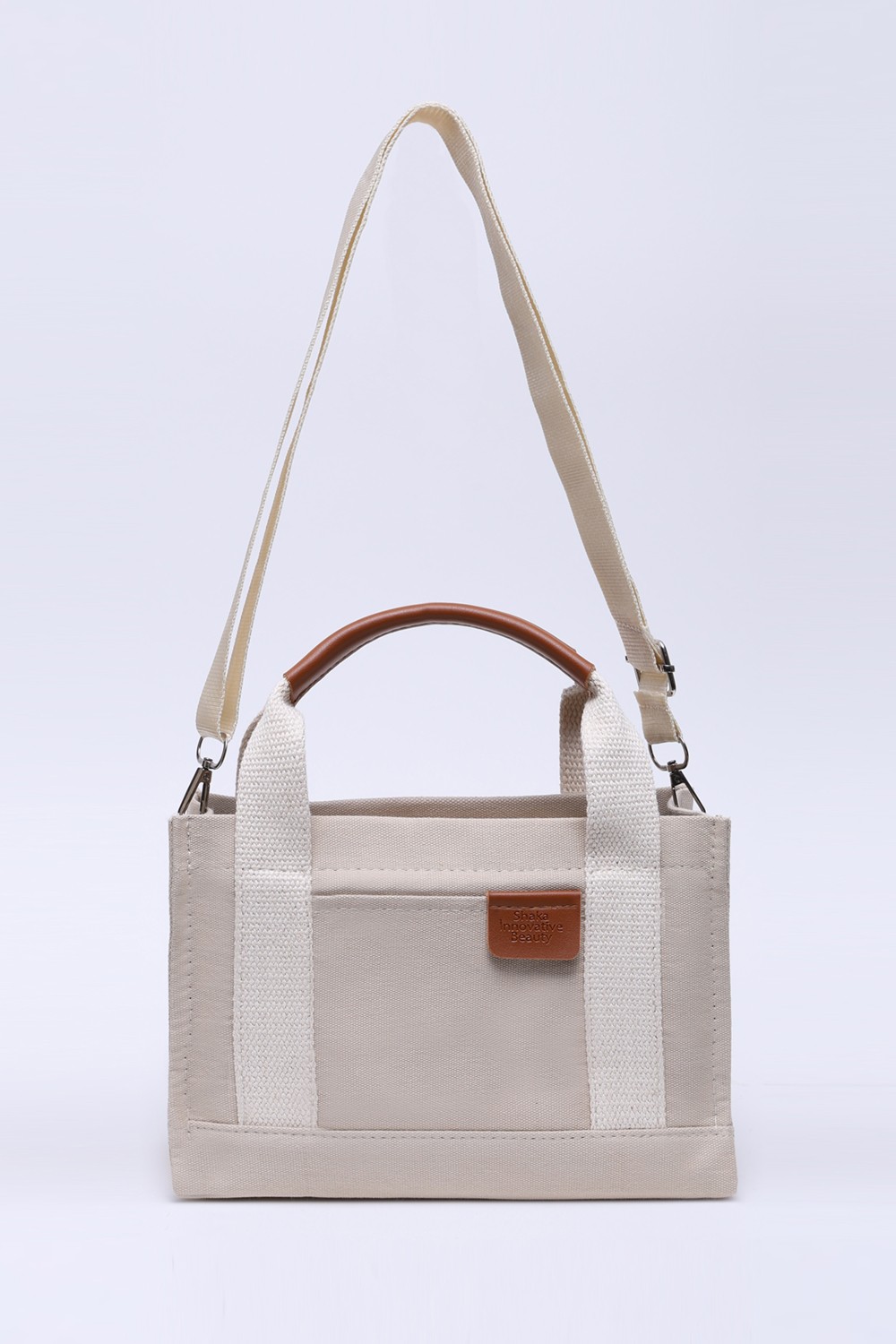 SHAKA Vizon SHK138 2 Bölmeli Kanvas Kumaş Ayarlanabilir Askılı Fermuarlı El, Kol ve Omuz Çantası U:17 G:24 E:10 cm