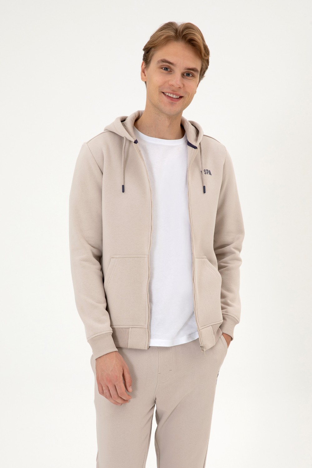 U.S. Polo Assn. Erkek Regular Fit Açık Gri Şardonlu Örme Hırka 50313755-VR001
