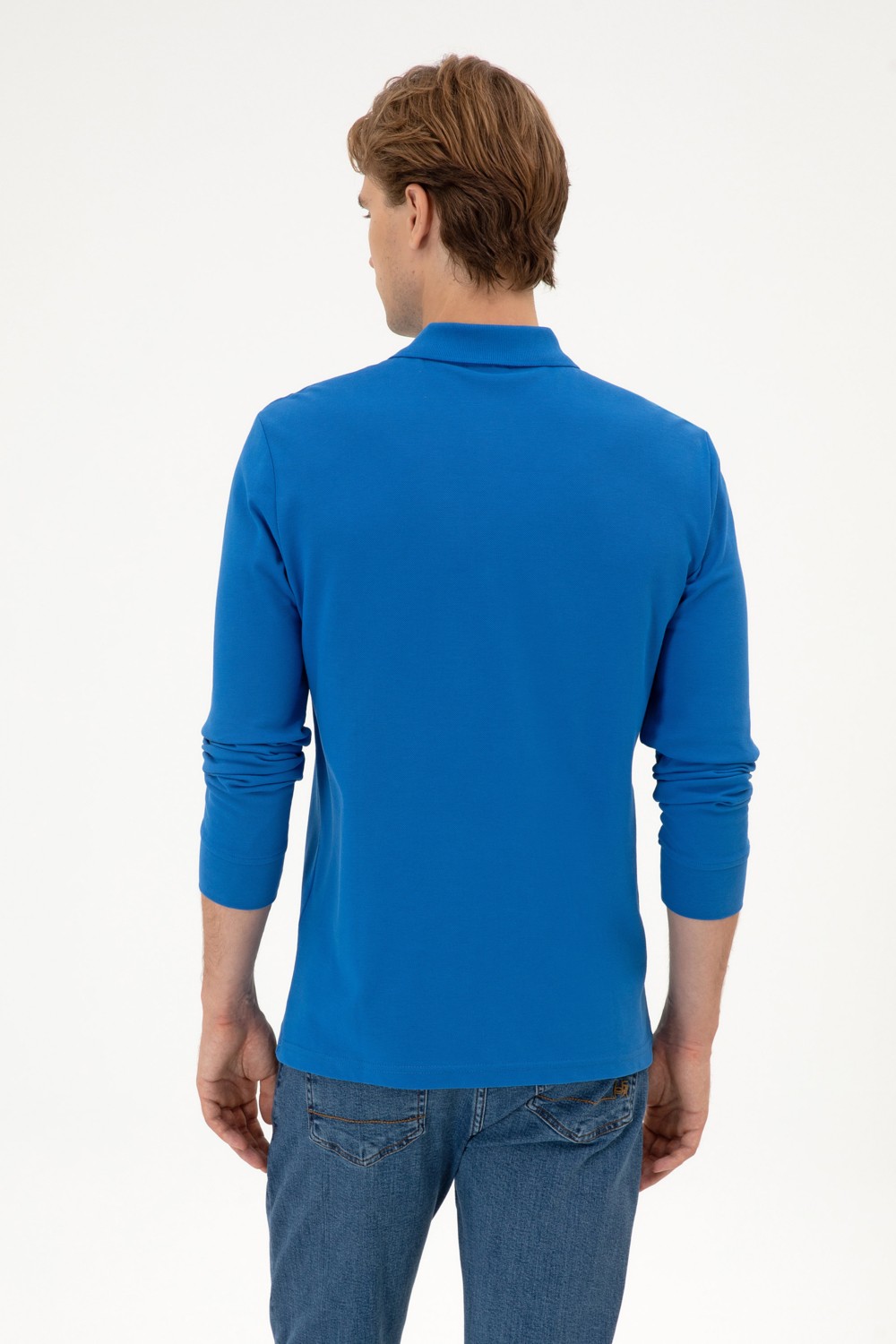 U.S. Polo Assn. Erkek Regular Fit Polo Yaka Siyah Basic Sweatshirt 50313772-VR046 görsel 5