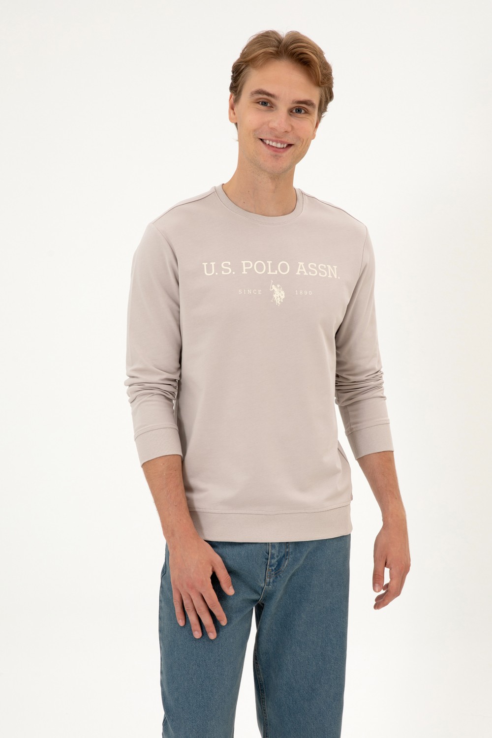 U.S. Polo Assn. Erkek Regular Fit Bisiklet Yaka Lacivert İnce Basic Sweatshirt 50313743-VR033