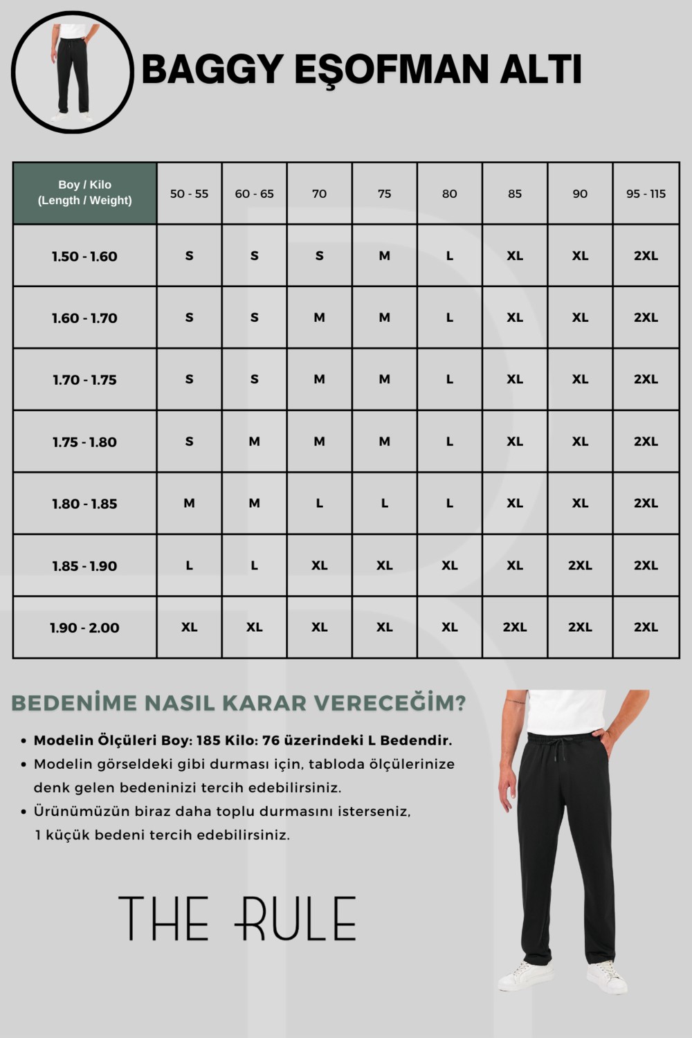 The Rule Confusing Baskılı Baggy Yazlık 3 Iplik Bol Kesim Düz Paça Mevsimlik Siyah Eşofman Altı TR0499 görsel 8