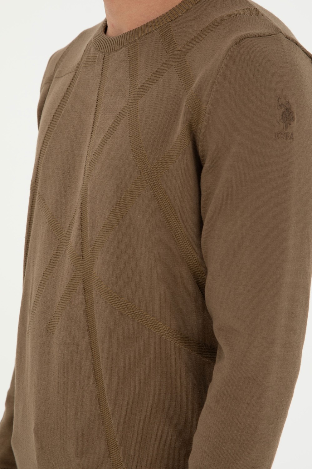 U.S. Polo Assn. Erkek Slim Fit Bisiklet Yaka Antrasit Kazak 50292869-VR006 görsel 7