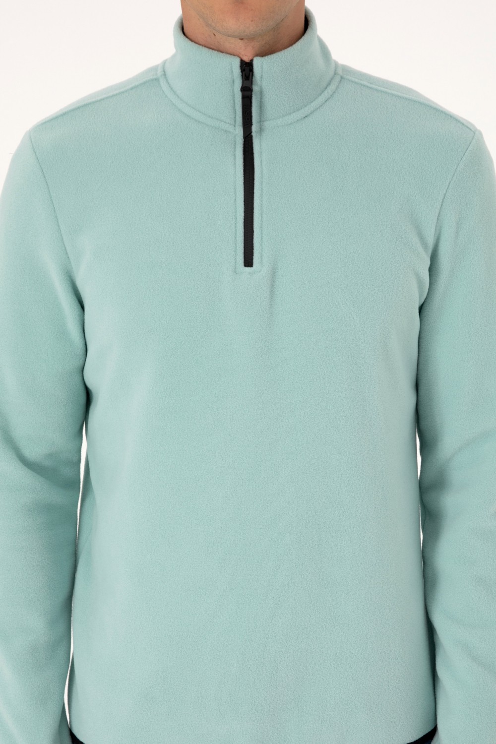 U.S. Polo Assn. Erkek Regular Fit Lacivert Polar Yarım Fermuarlı Basic Sweatshirt 50313777-VR033 görsel 6
