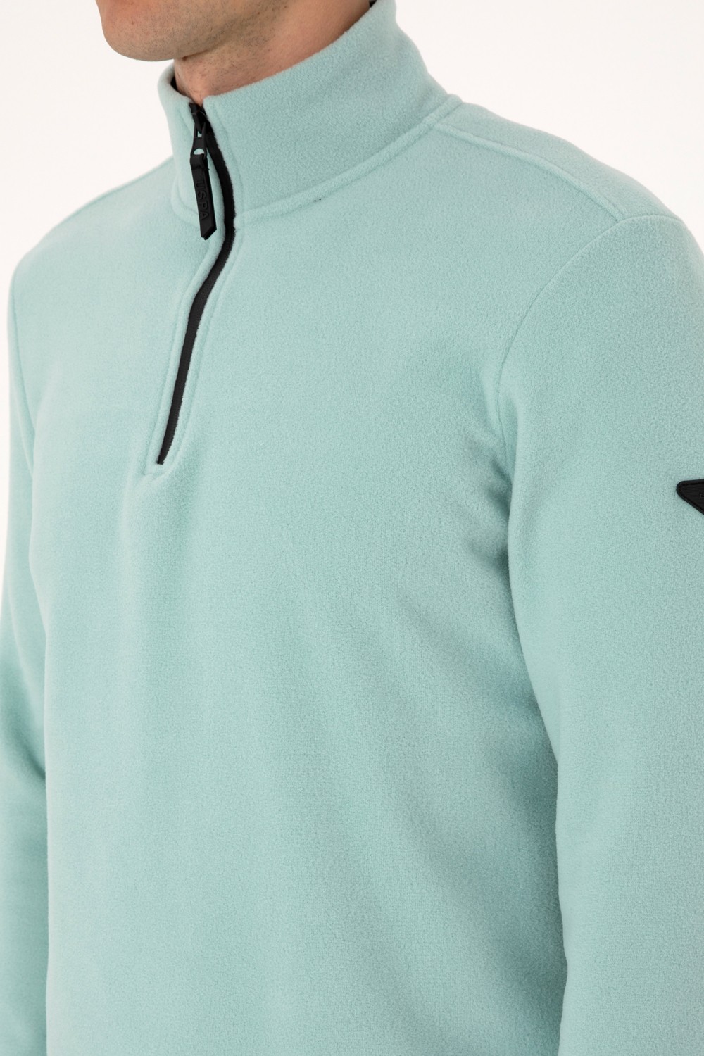 U.S. Polo Assn. Erkek Regular Fit Lacivert Polar Yarım Fermuarlı Basic Sweatshirt 50313777-VR033 görsel 7